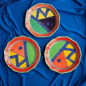 Set of 3 beautiful artisan made plates